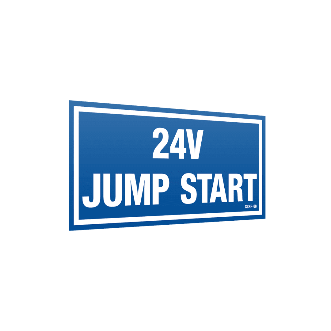 XCELR8® 100mm x 50mm 24V Jump Start Sticker (Blue)