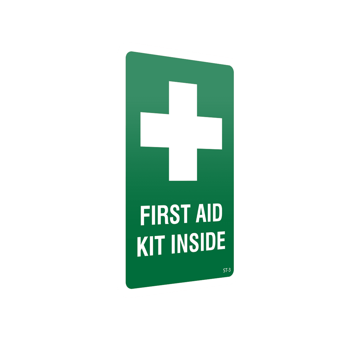 XCELR8® 60mm x 100mm First Aid Kit Sticker (Green) 