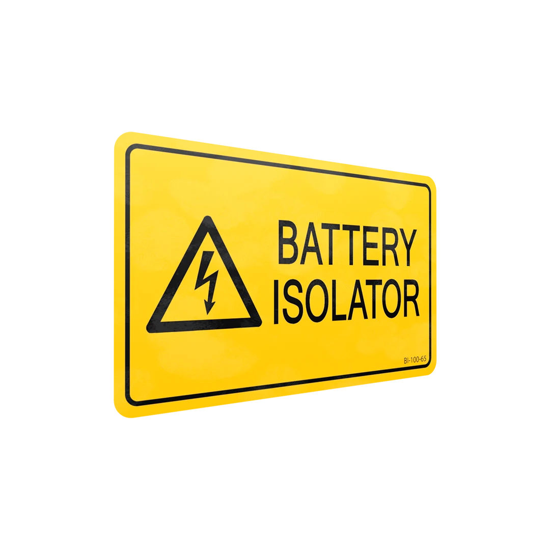 XCELR8® 100mm x 60mm Battery Isolator Sticker (Yellow)