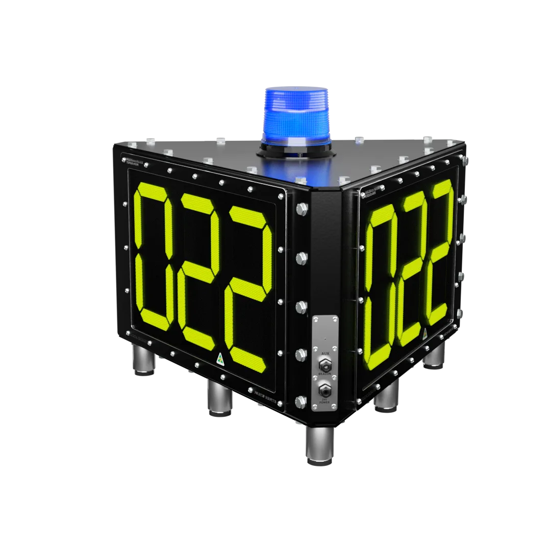 Rock Board® RBMT-BB Triangle Modular LED ID Sign - Blue Beacon - Image 2