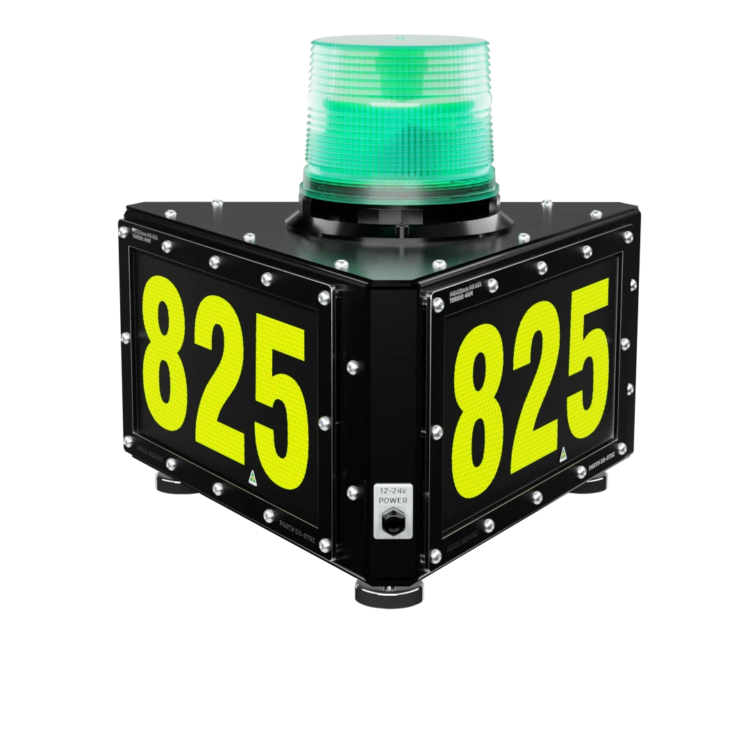 Rock Board® DS-STRI-M-GB Triangle Custom LED ID Sign