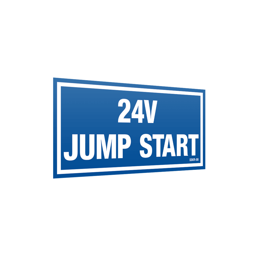 XCELR8® 100mm x 50mm 24V Jump Start Sticker (Blue)