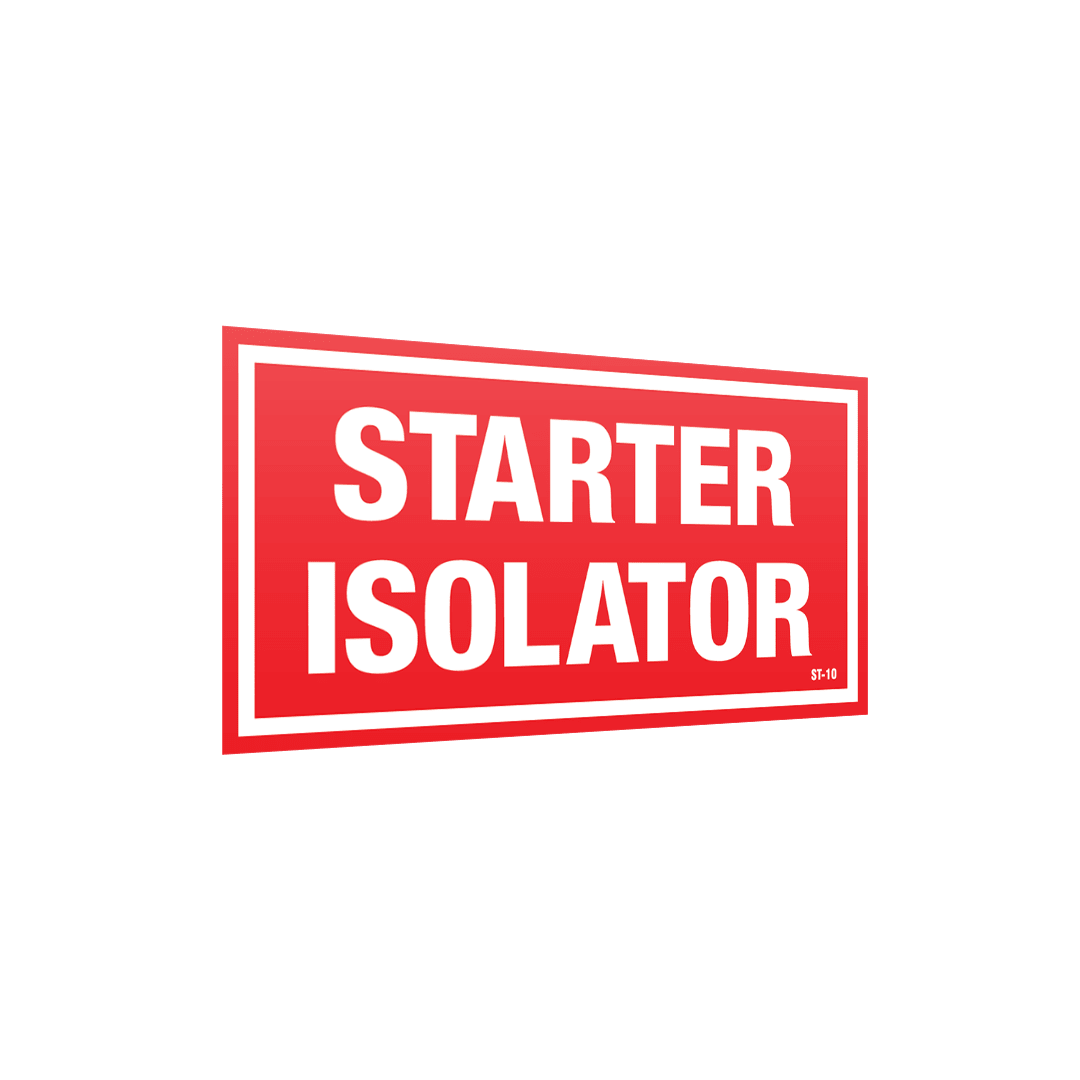 XCELR8® 100mm x 50mm Starter Isolator Sticker (Red)