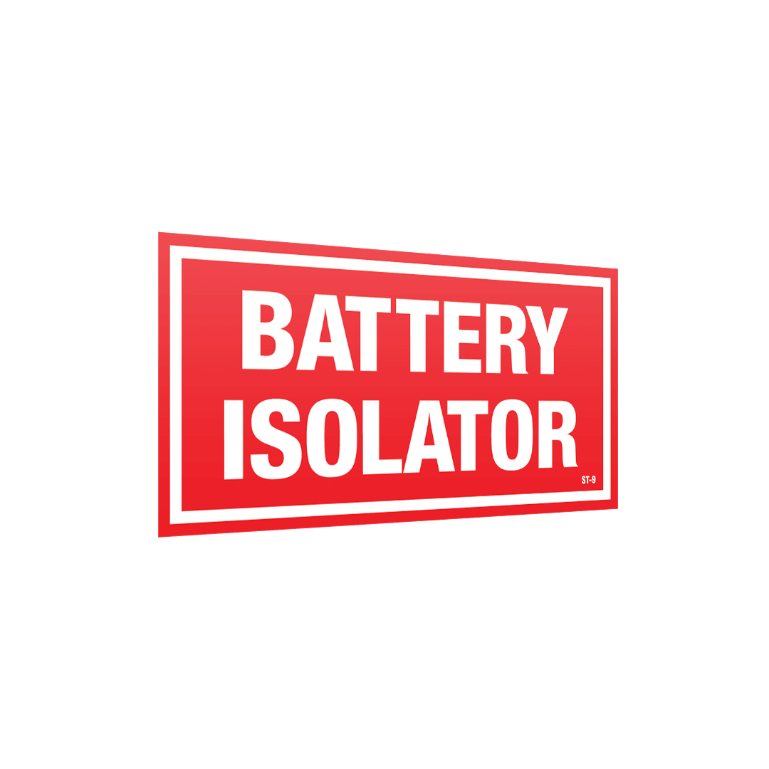 XCELR8® 100mm x 50mm Battery Isolator Sticker (Red)