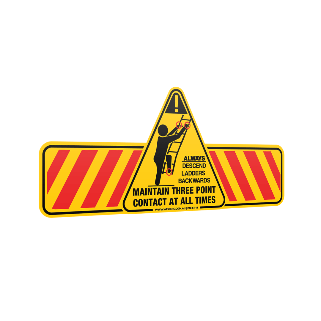 XCELR8® 150mm W x 75mm H Maintain 3 Points Of Contact At All Times Sticker