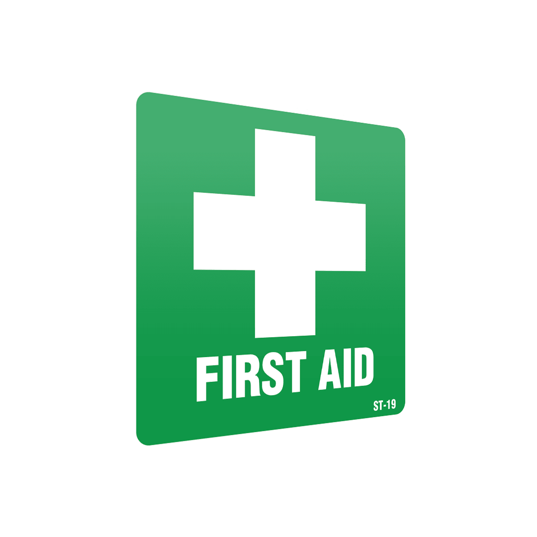 XCELR8® 100mm x 100mm First AID Kit Sticker (Green)
