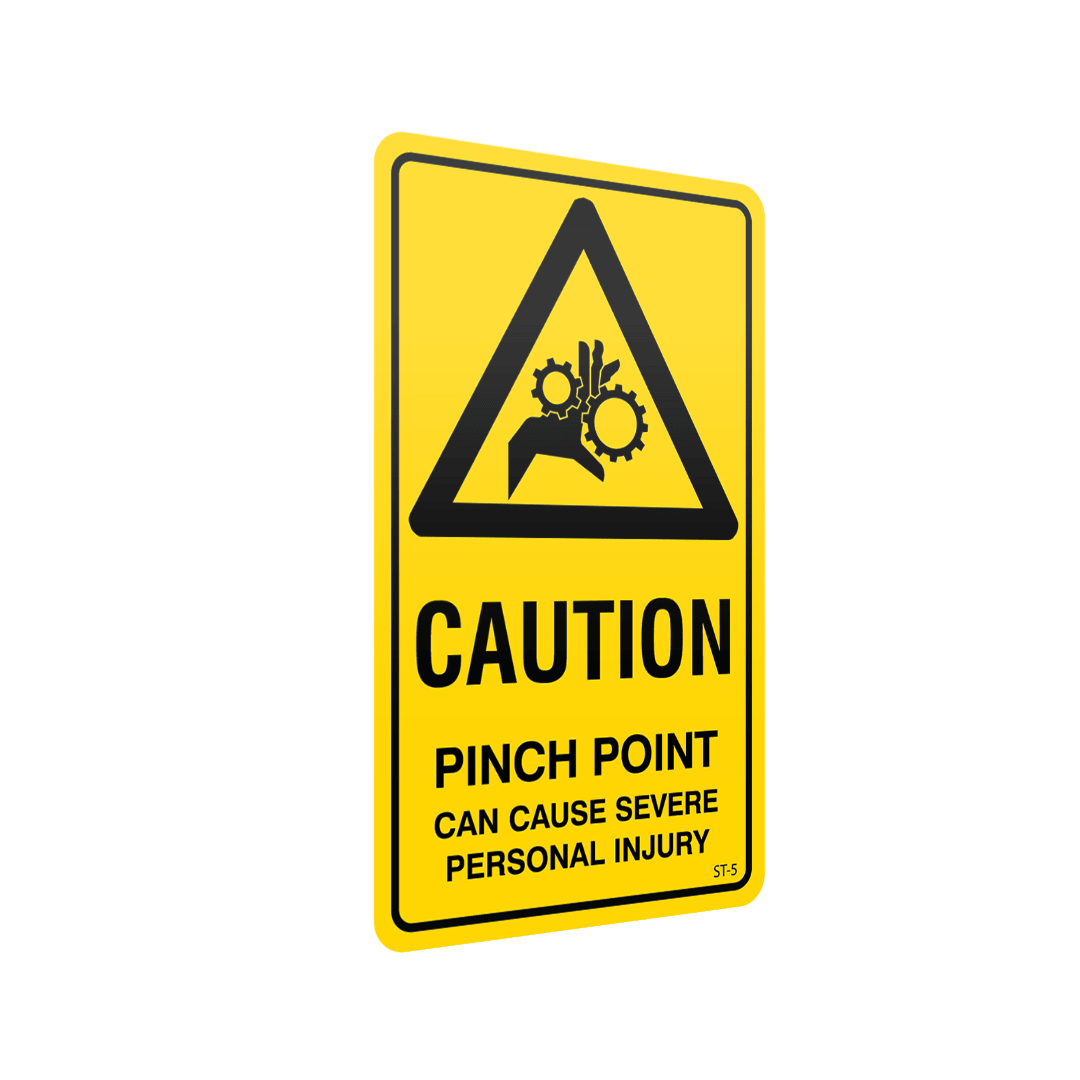 XCELR8® 60mm x 100mm Caution Pinch Point Sticker (Yellow) 