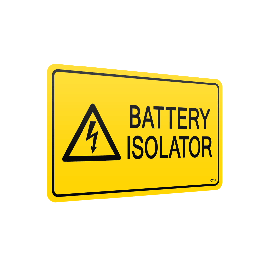 XCELR8® 100mm x 60mm Battery Isolator Sticker (Yellow)