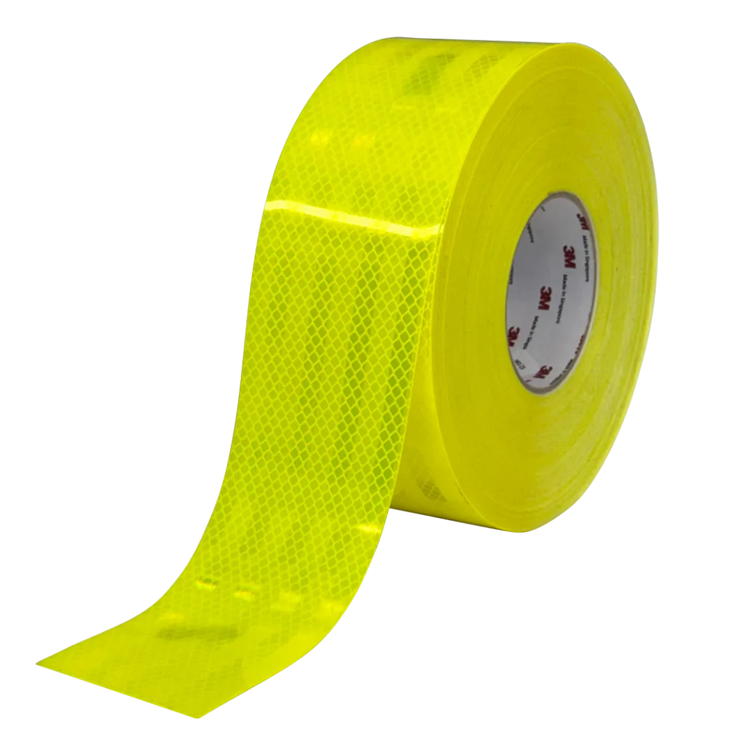 3M™ Diamond Grade™ 75mm x 45.7m Fl.y/gn Edge-Sealed Striped Reflective Tape