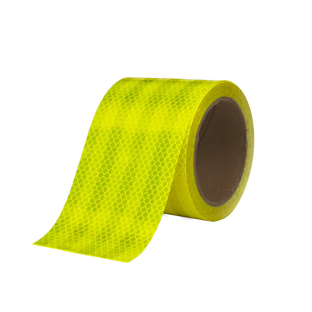 3M™ Diamond Grade™ 75mm x 7.5m Fl.y/gn Edge-Sealed Striped Reflective Tape
