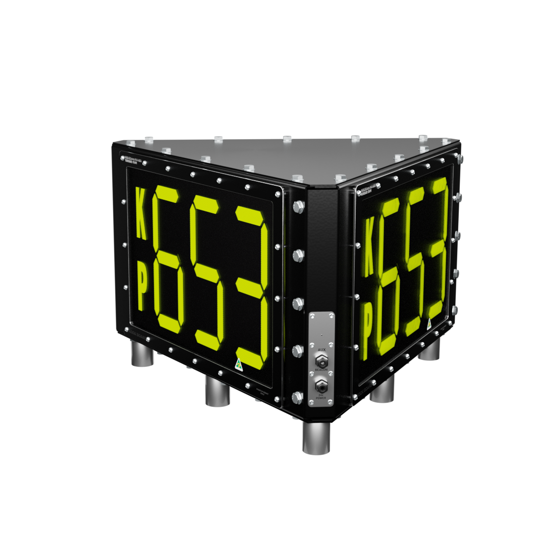 Rock Board® RBHT Triangle Changeable Alpha-Numeric 2 Letter, 3 & 4 Number LED ID Sign - Image 2