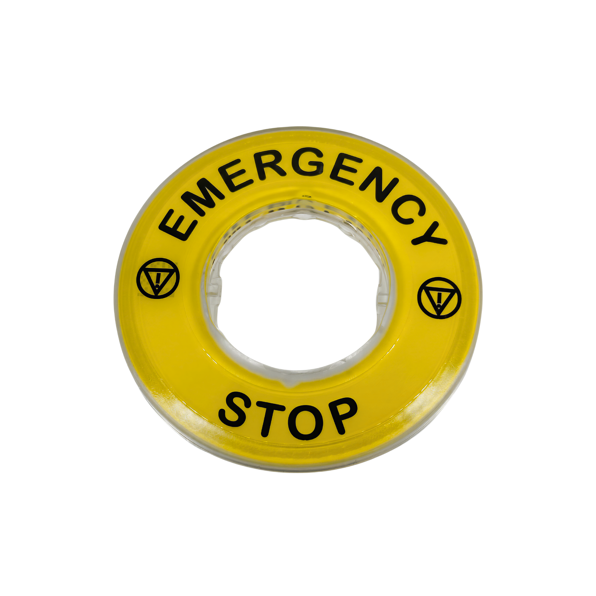 SCHNEIDER 3D Marked Legend Plate for Use with Emergency Stop Mushroom Head Push Button, Emergency Stop