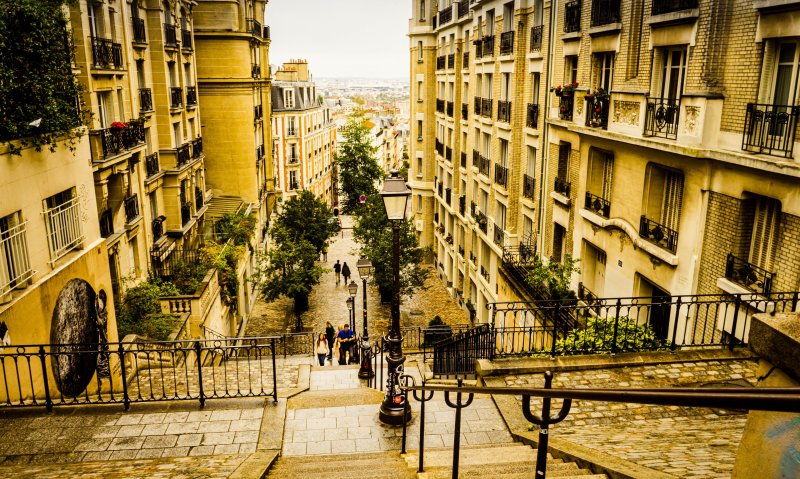 Golden Descent — Paris Street View