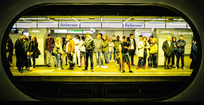 Waiting at Bellecour — Lyon Metro Scene