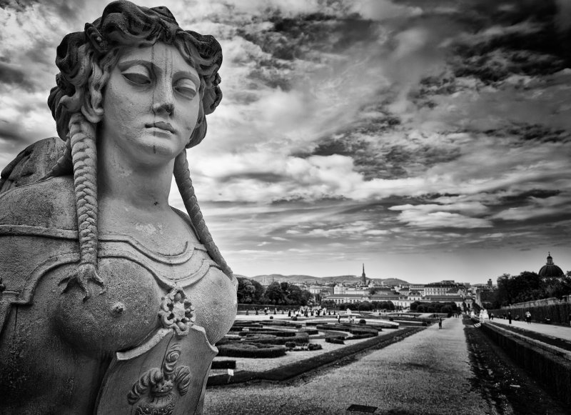 Stone Witness — Classical Sculpture in Black & White, Vienna