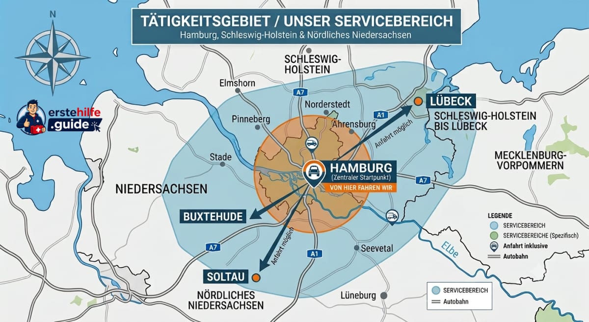 Landkarte unseres Einzugsgebiets – bundesweit Erste-Hilfe-Kurse