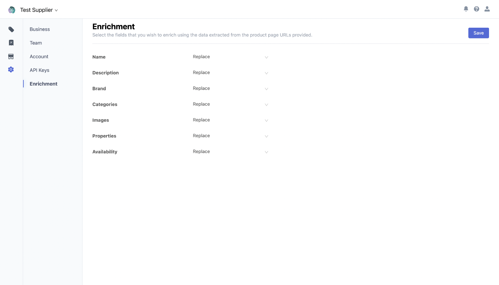 Enrichment configuration