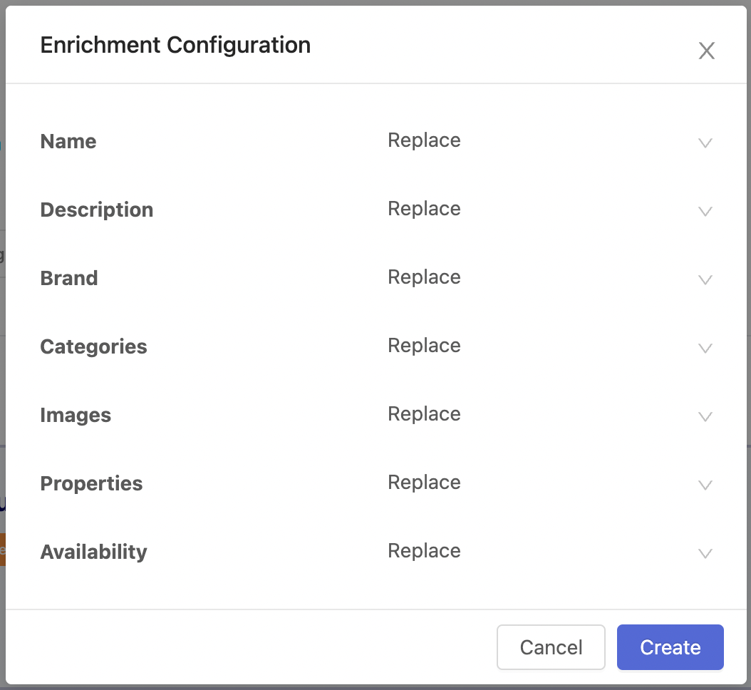 Enrichment configuration