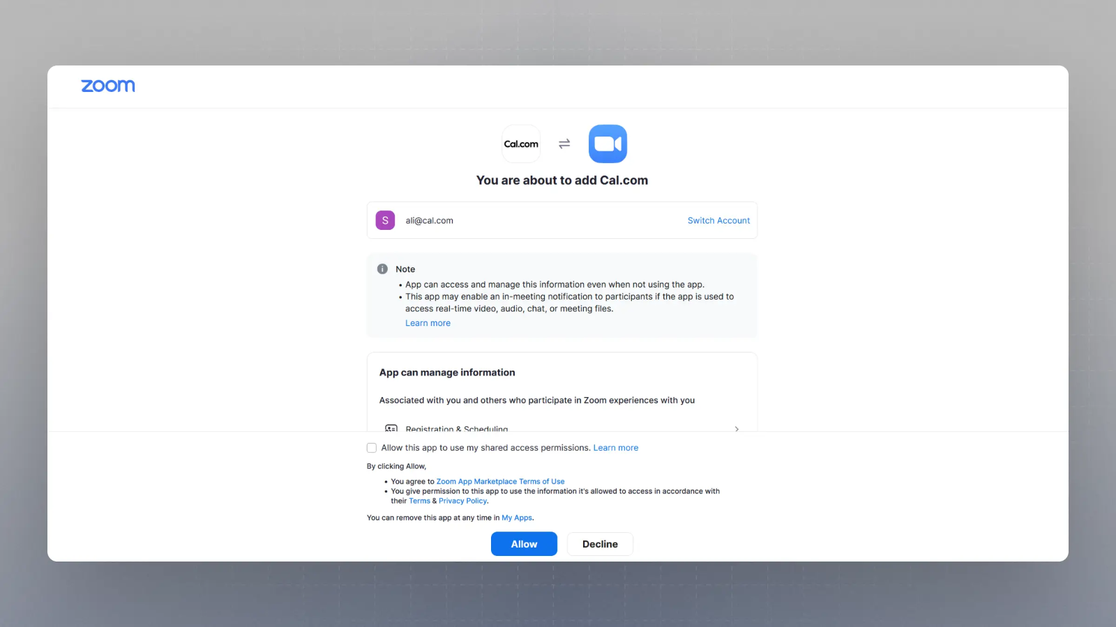 Adding Zoom as the Meeting Location for Your Event Type Docs