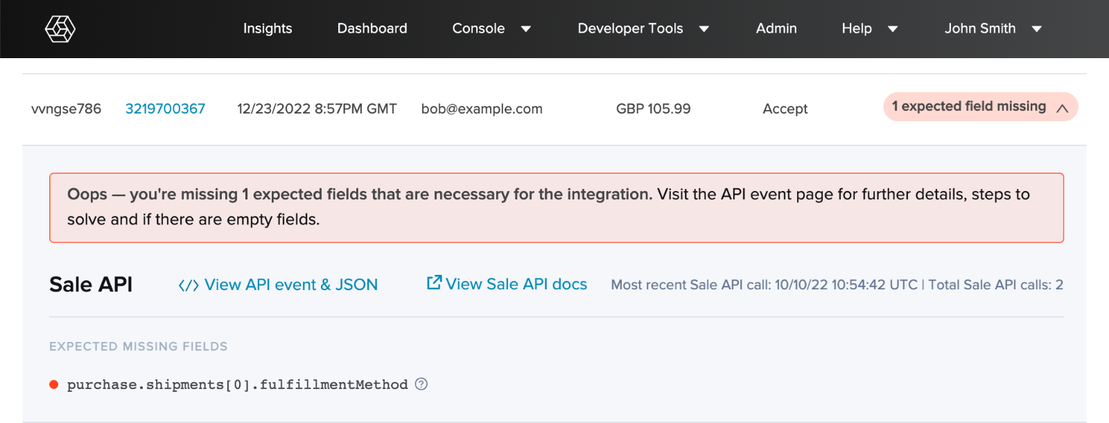 Data Quality verification for each team in the Developer Tools web app.