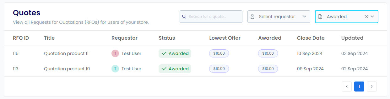 Filtering by approved