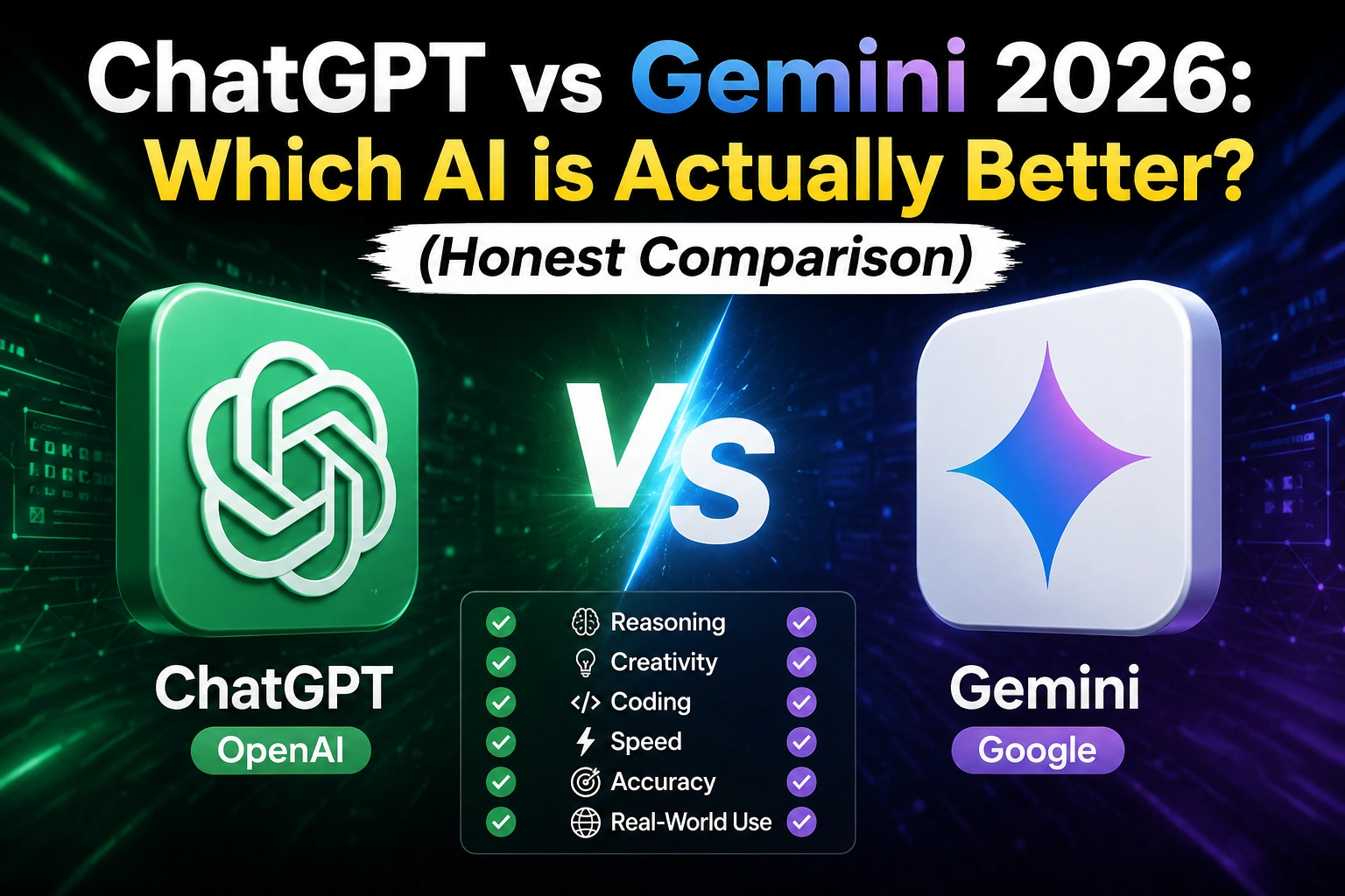 ChatGPT vs Gemini 2026 comparison
