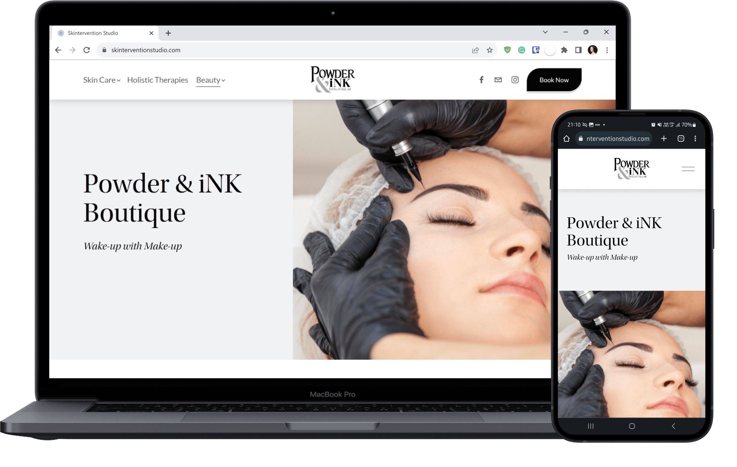 Mockups of new permanent makeup page