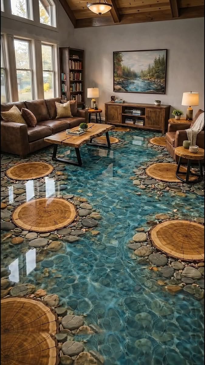Woodland River Floor Art
