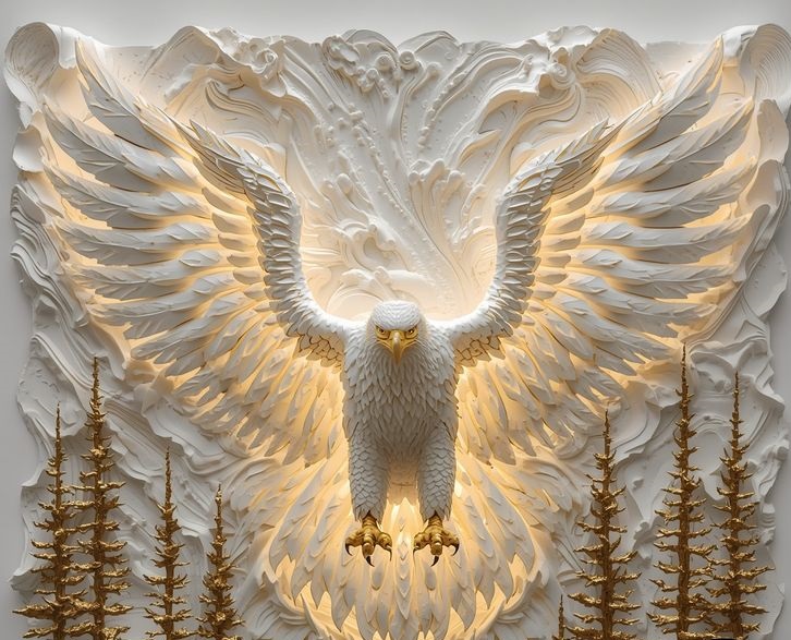 Luxury Eagle Feather Wall Design