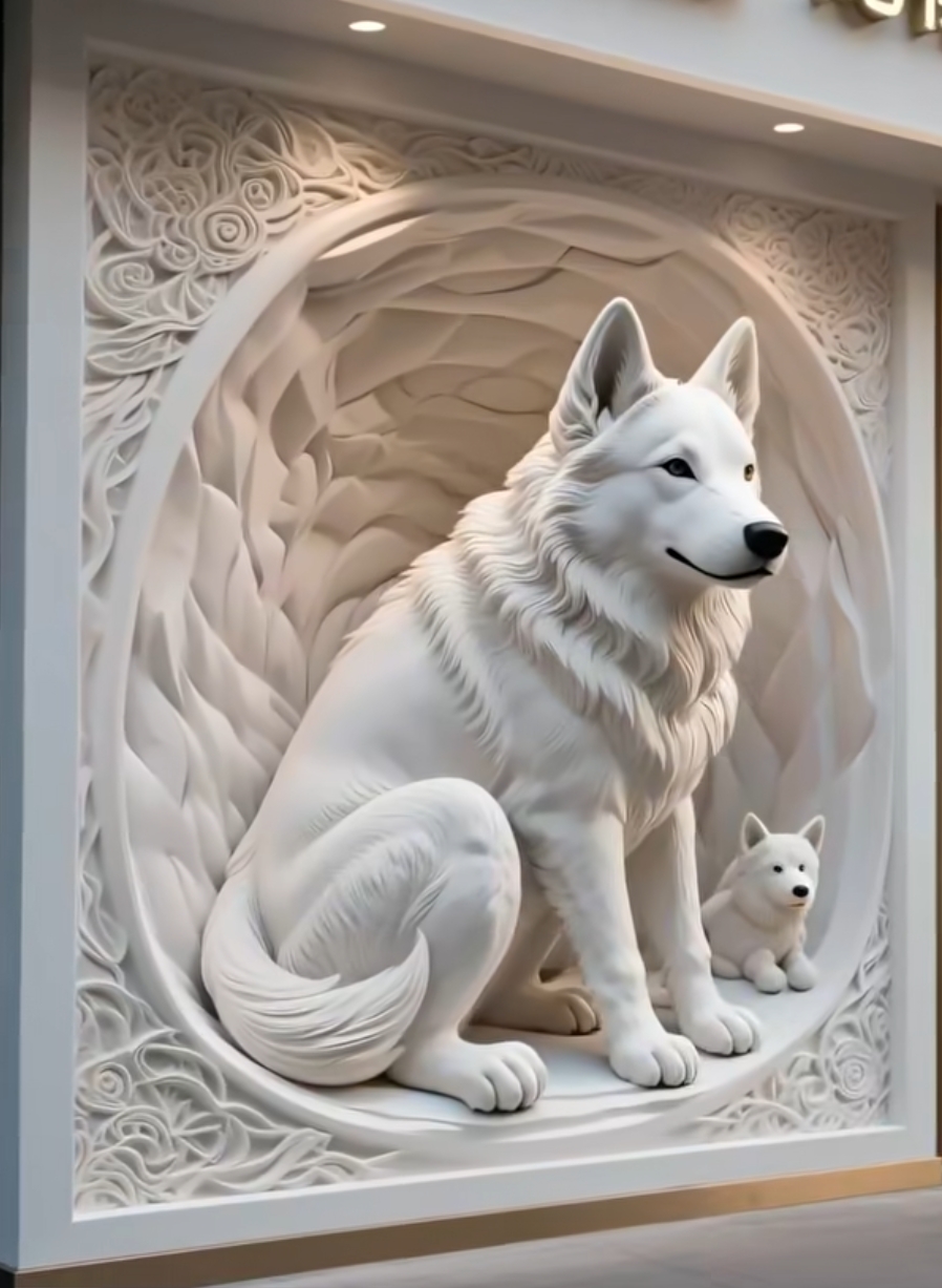 Luxury Alpha Wolf Wall Design