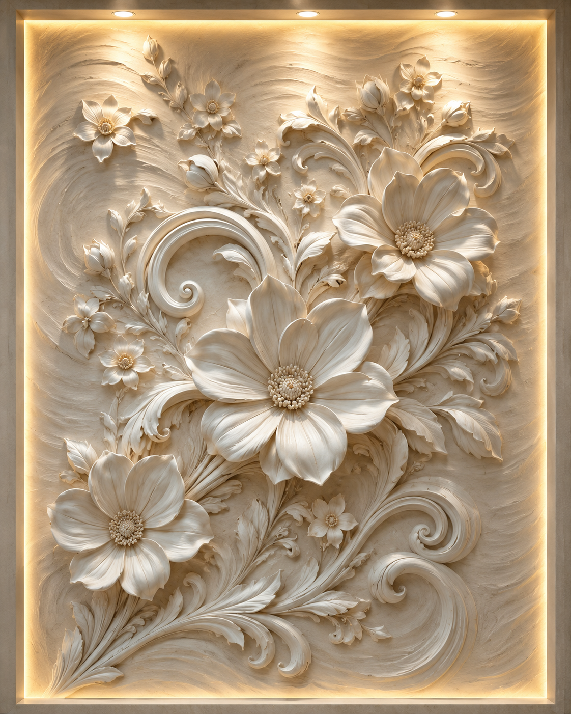 Decorative Blossom Relief Art