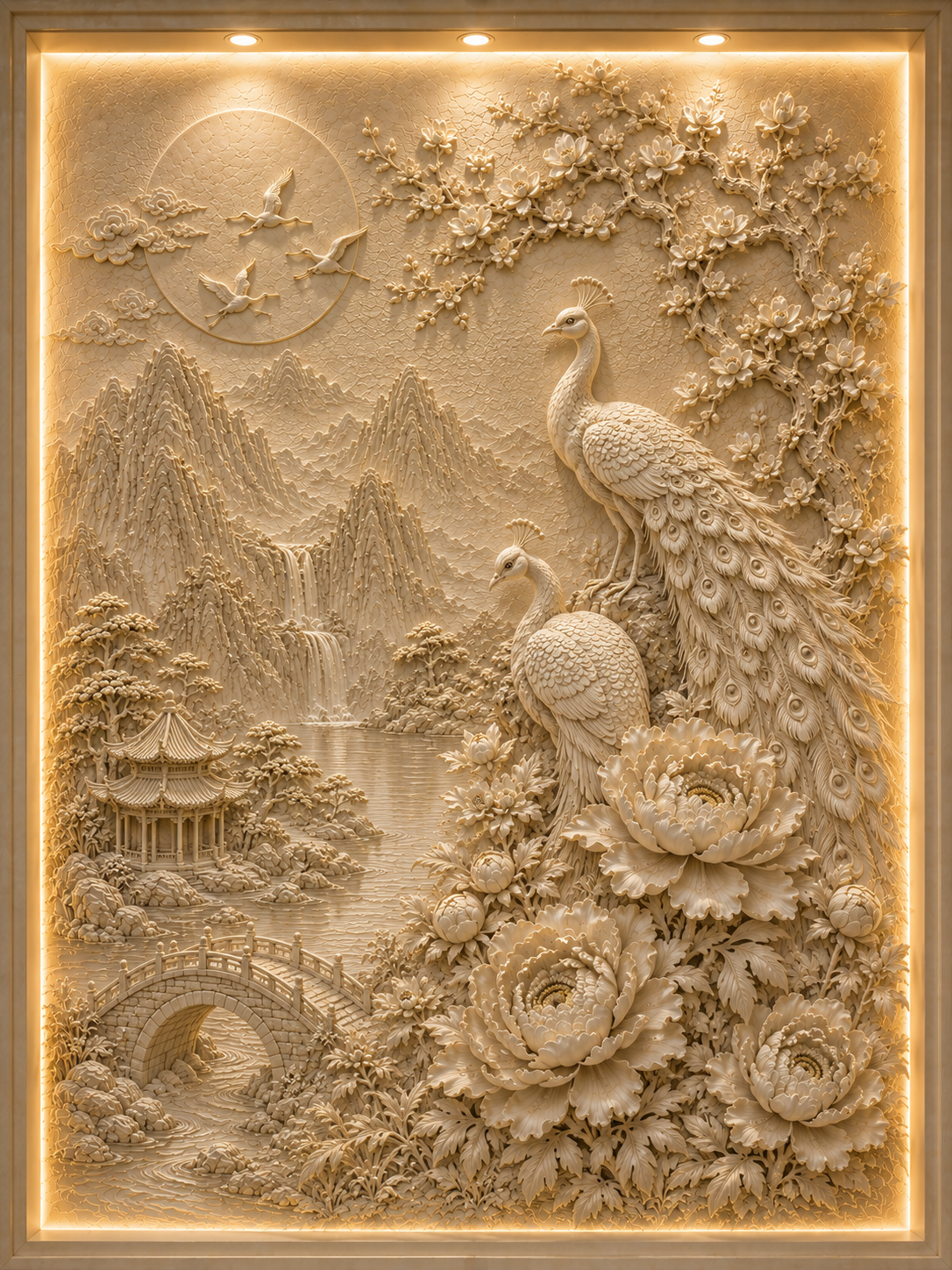 Moonlit Peacock Paradise Art
