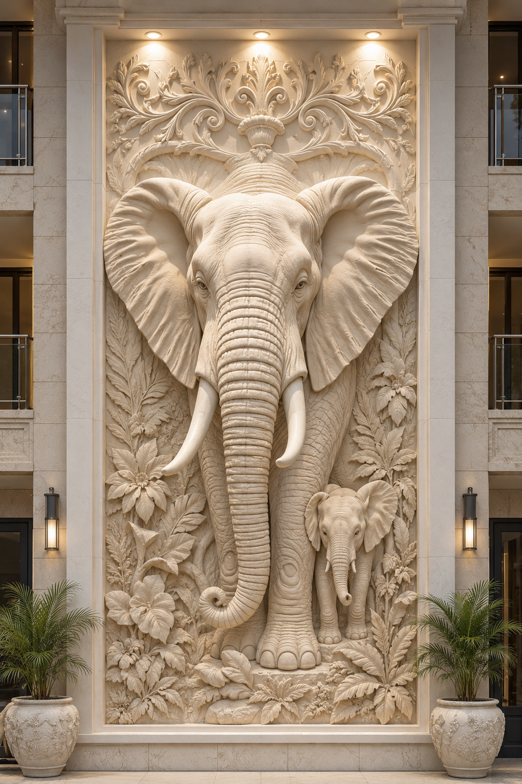 Grand Elephant Floral Relief