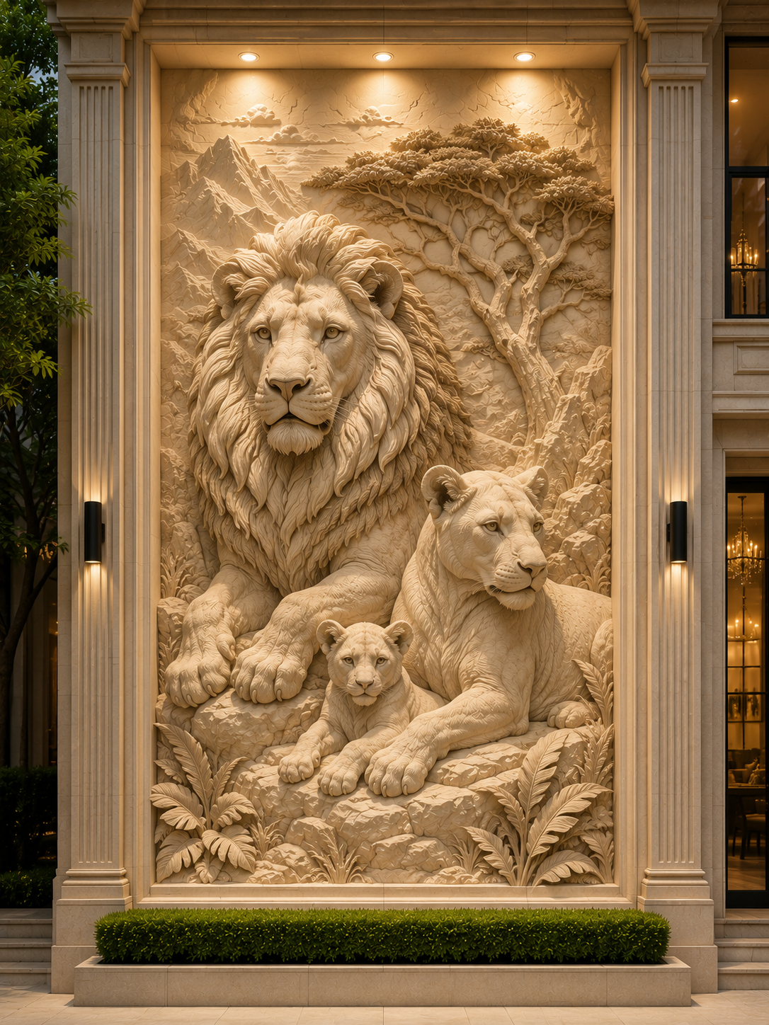 Royal Lion Family Relief Art