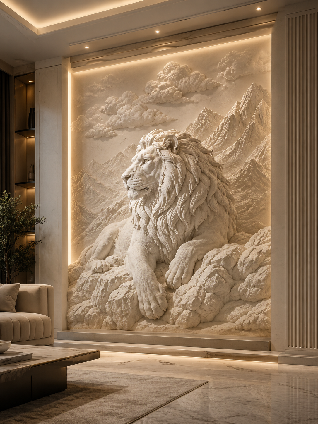 Grand Safari Lion Mural