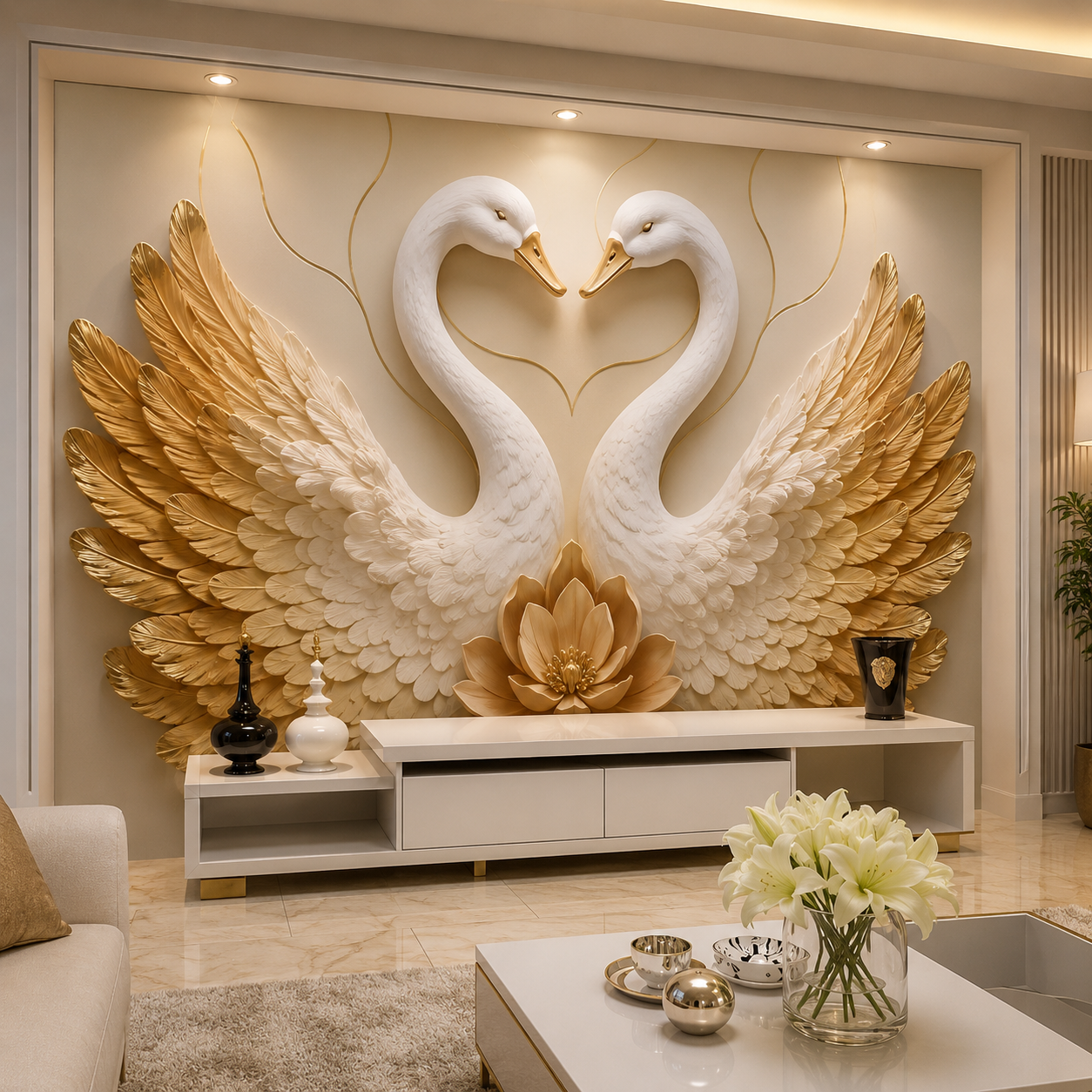 Royal Swan Love Mural