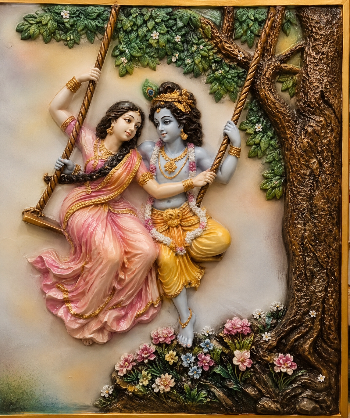 Radha Krishna Swing Wall Mural