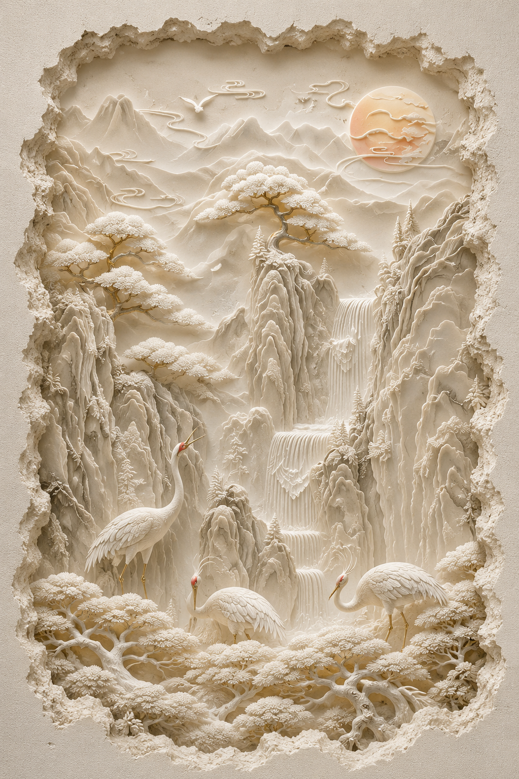 Zen Crane Scenic Wall Decor
