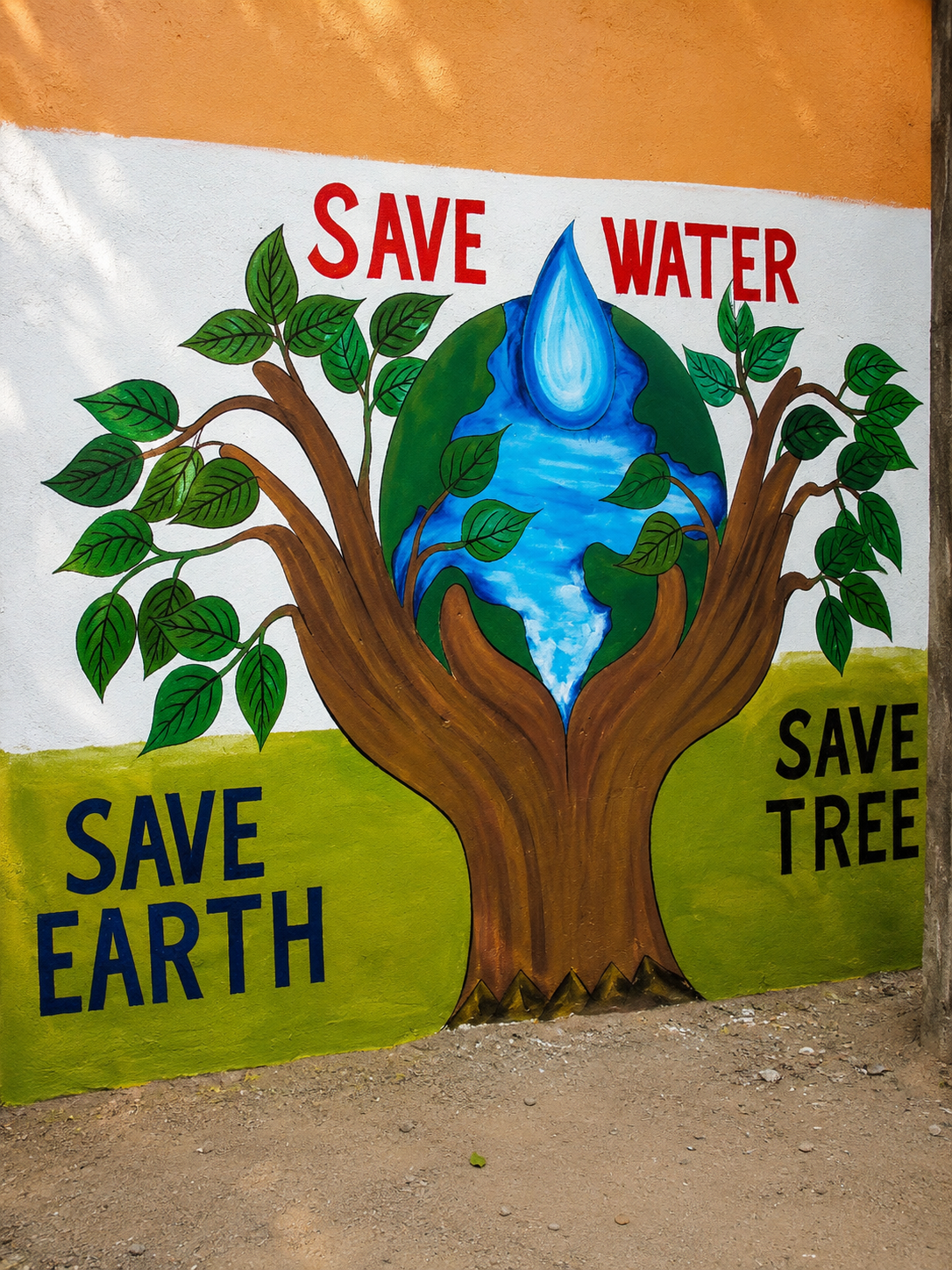Save Earth Tri-Color Eco-Mural