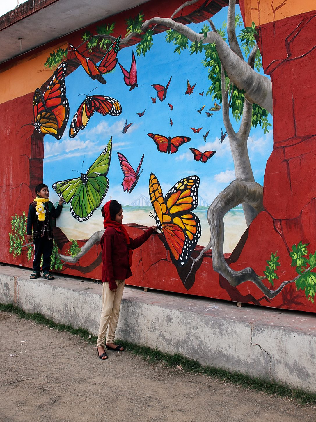 3D Butterfly Kaleidoscope Wall
