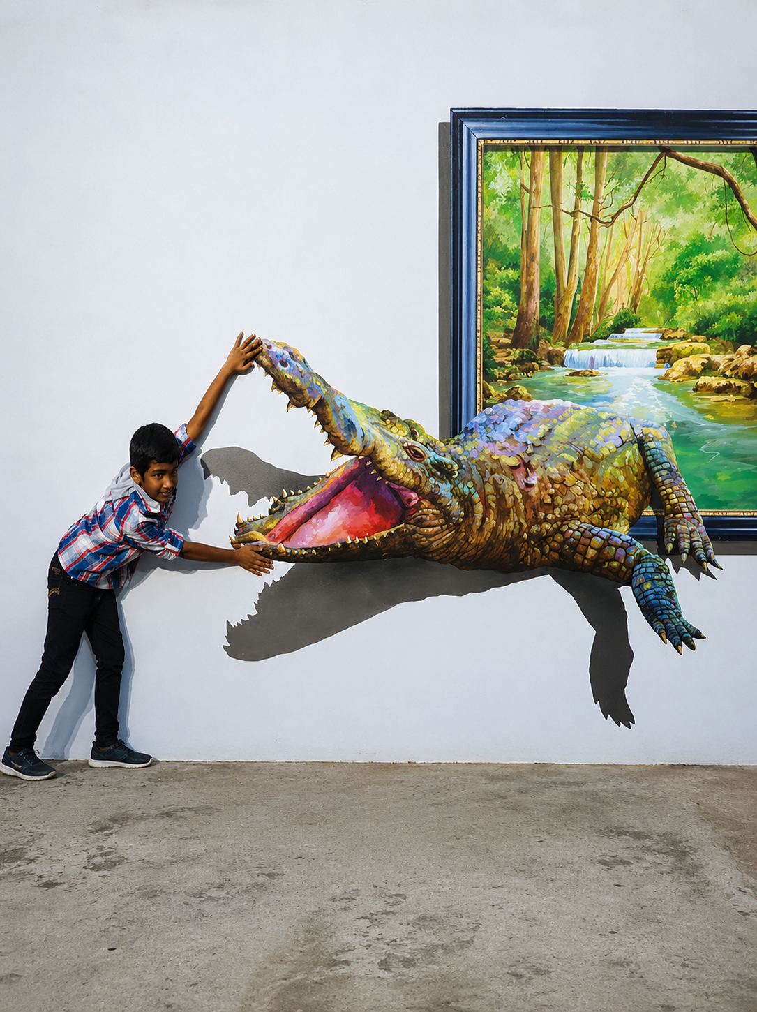 3D Crocodile Jaw Wall
