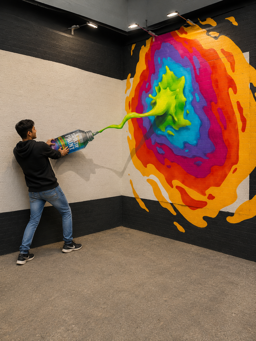 Interactive Neon Vortex Selfie Concept