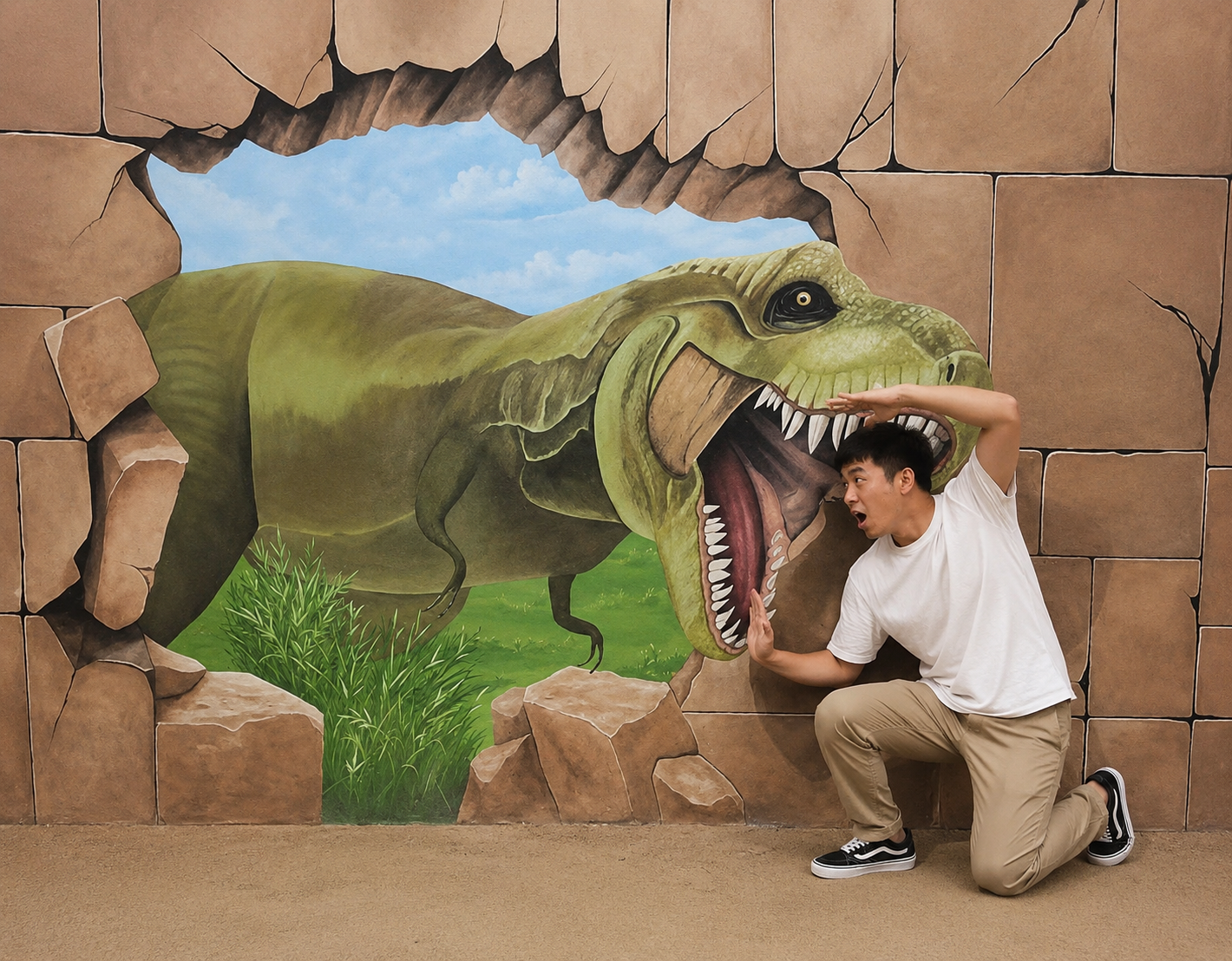 Whimsical Roaring Dinosaur Feature
