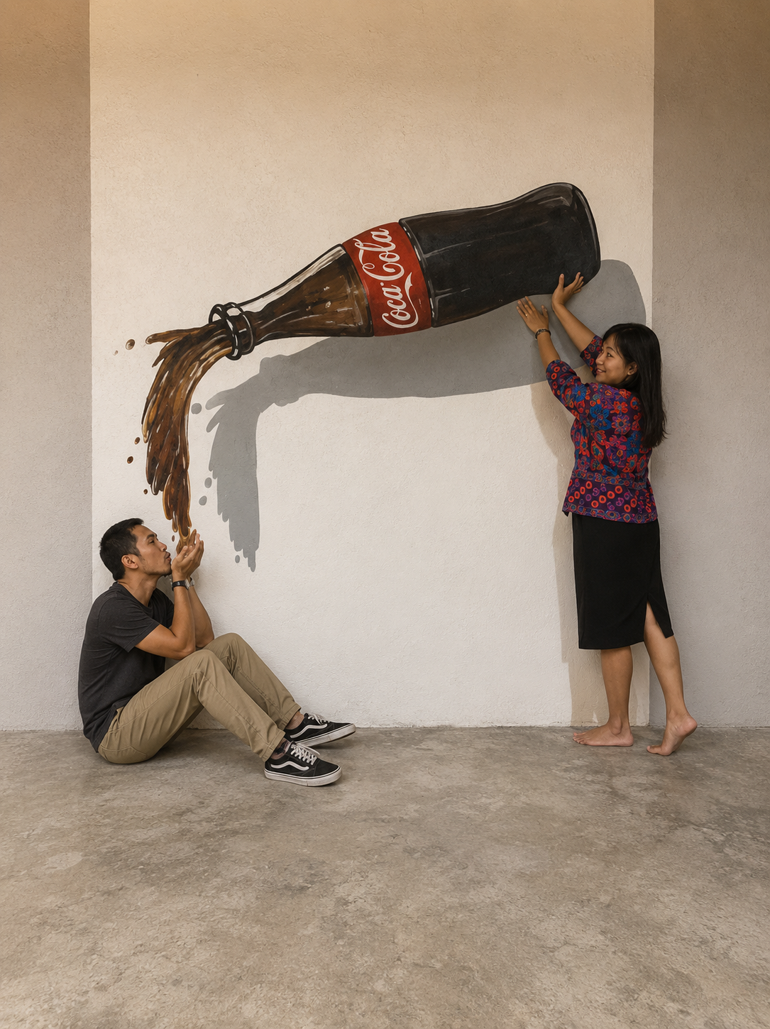 Optical Illusion Refreshment Interactive Mural