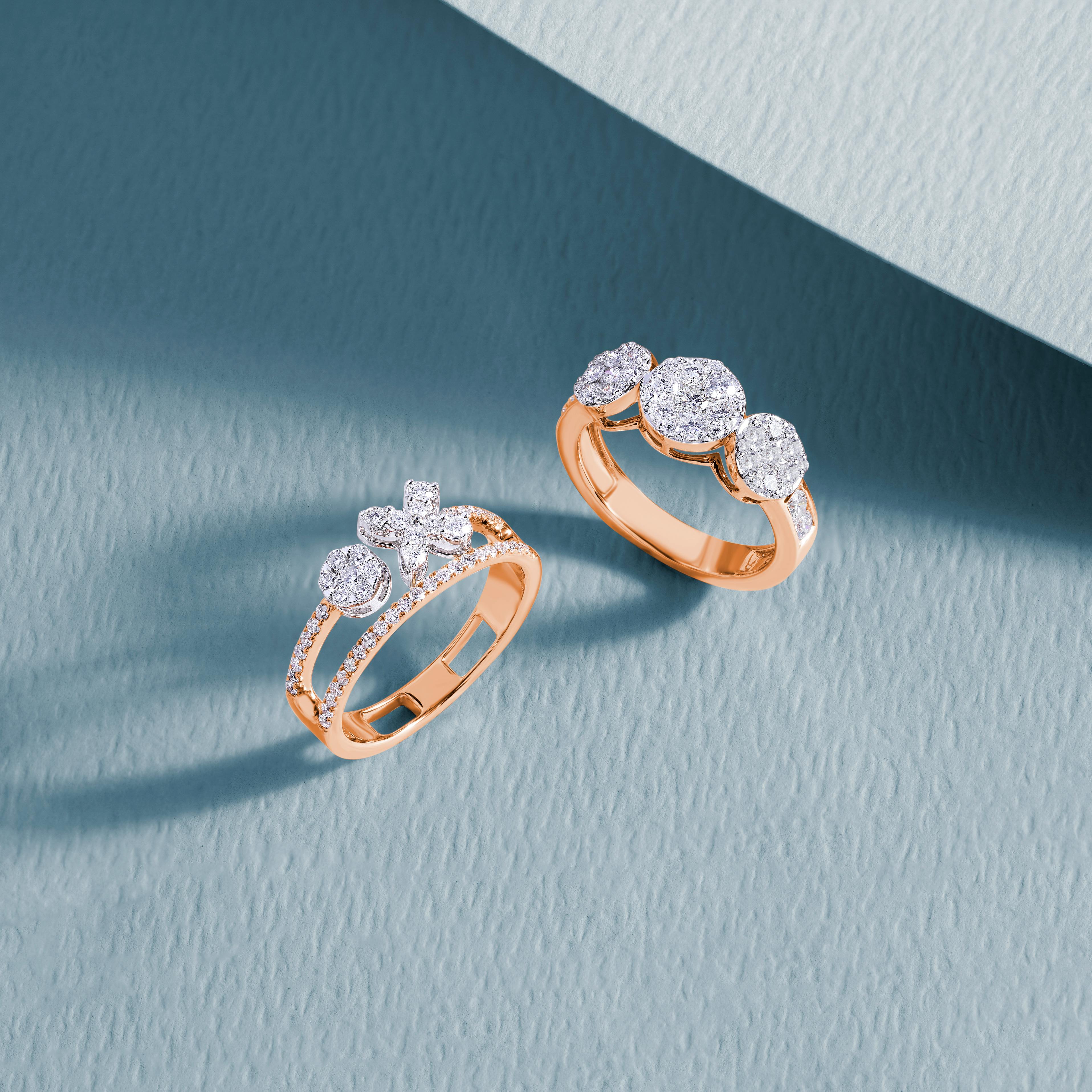 Model wearing rings