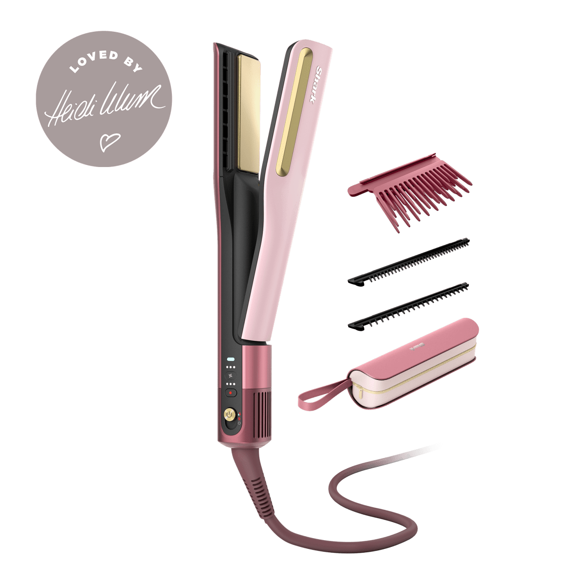 Shark SilkiPro Hair Straightener & Dryer- in Rose Petal
