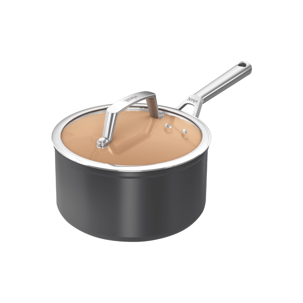 Ninja Extended Life Ceramic 18cm Saucepan in Terracotta/Grey