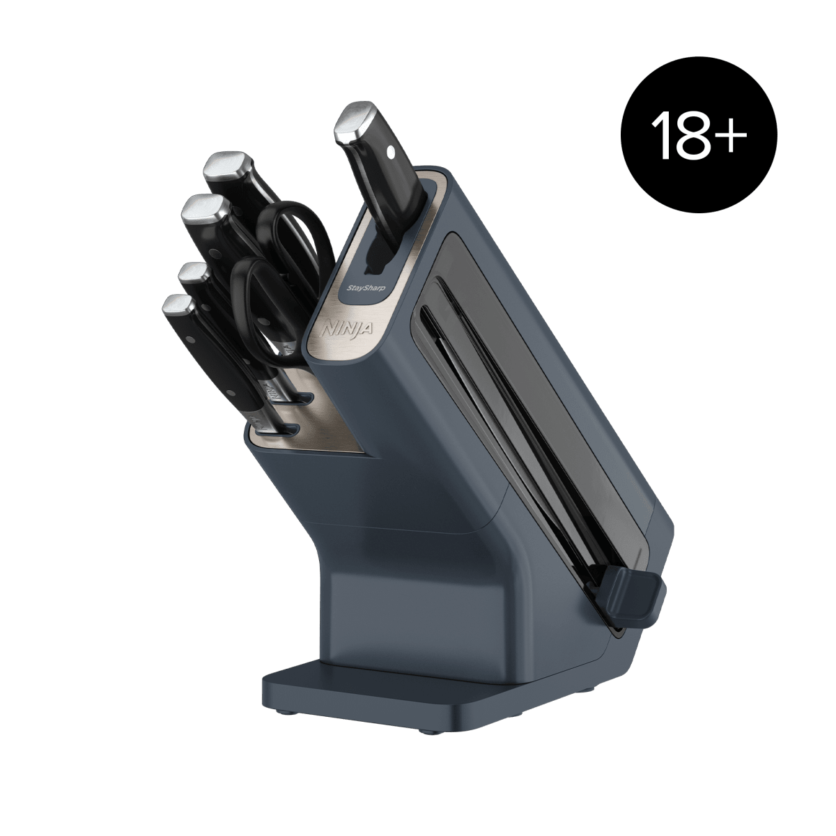 Ninja Foodi StaySharp Knife Block with Integrated Sharpener – 6-Piece Set Cyber Space K32006UKCYD