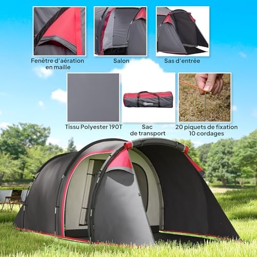 Vue 3 de Outsunny Tente De Camping