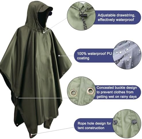 Vue 3 de Bdshunbf Poncho Pluie Impermeable
